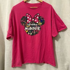 Classic Minnie Tee | Disney | 2XL | Pink Floral Mickey Ears | Plus Size Graphic